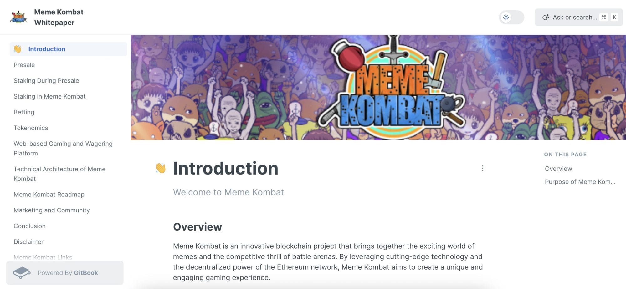 Meme Kombat whitepaper